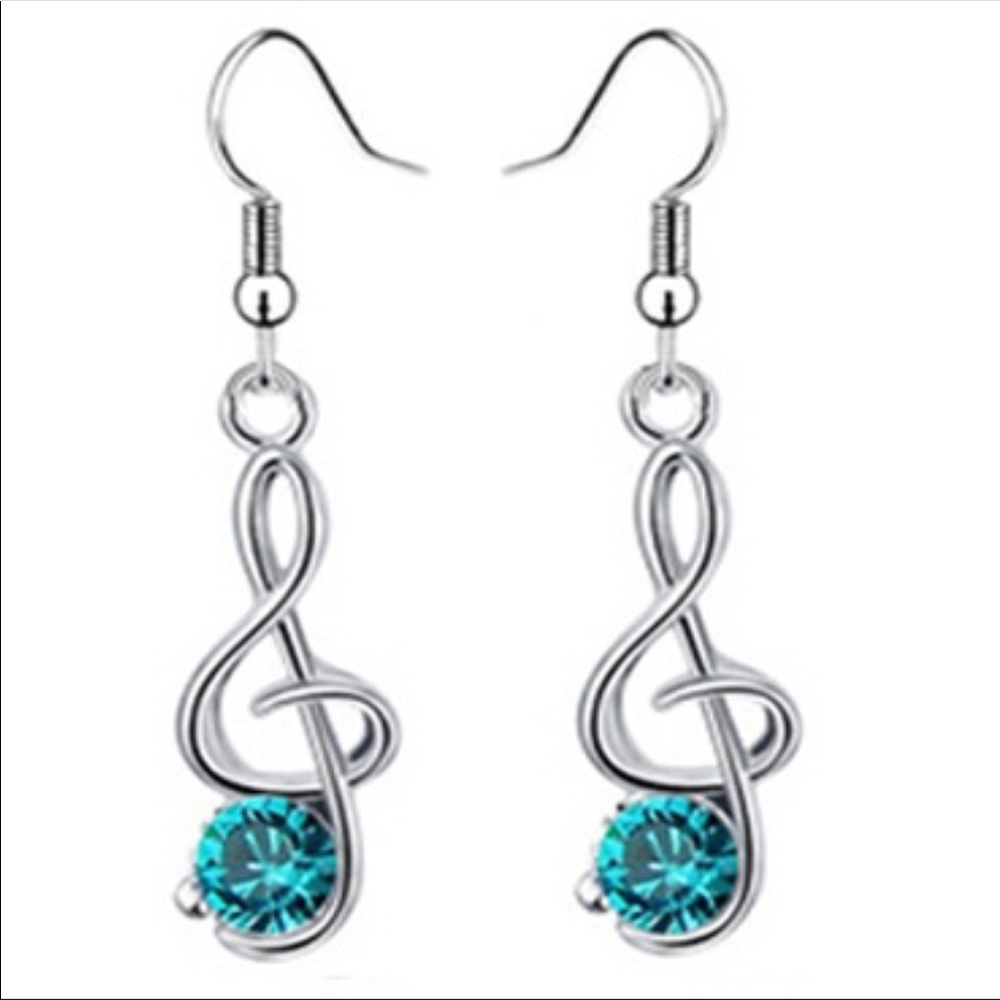Treble Clef Fashion Silver Earrings NWT